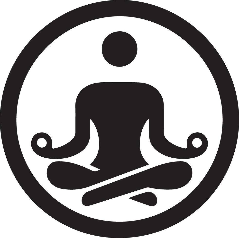 minimal homme Faire yoga icône noir couleur, clipart, symbole, silhouette vecteur