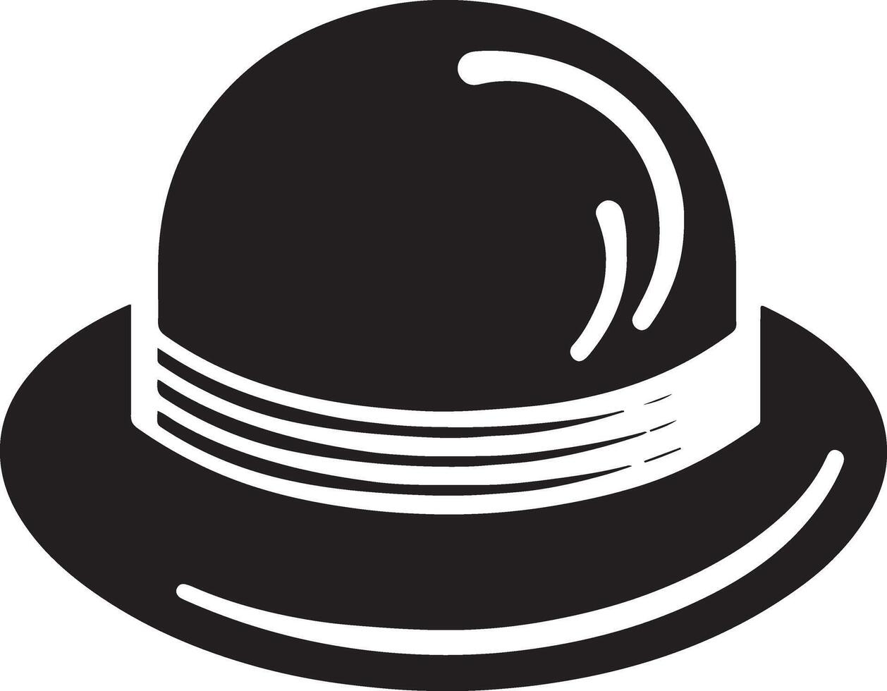 minimal rétro chapeau icône, clipart, symbole, noir Couleur silhouette vecteur