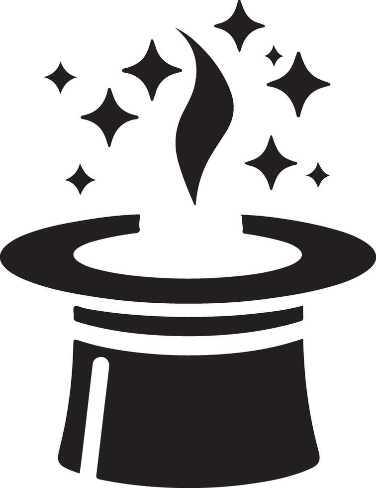 minimal rétro magicien chapeau icône, clipart, symbole, noir Couleur silhouette, vecteur silhouette 8