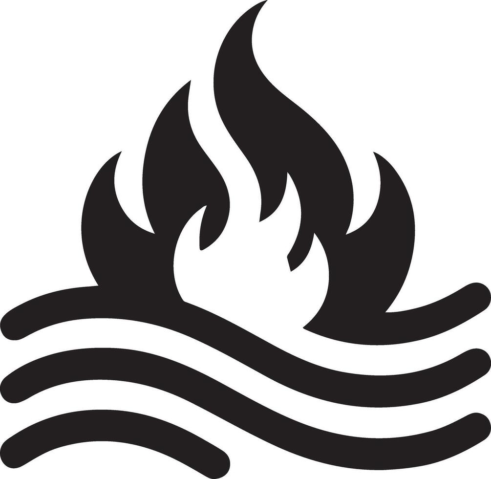 minimal Feu flamme logo horizontal couler signe vecteur icône silhouette, blanc Contexte 9