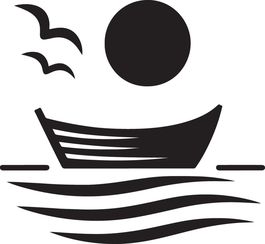 bateau vecteur logo concept icône, clipart, symbole, noir Couleur silhouette, blanc Contexte 27