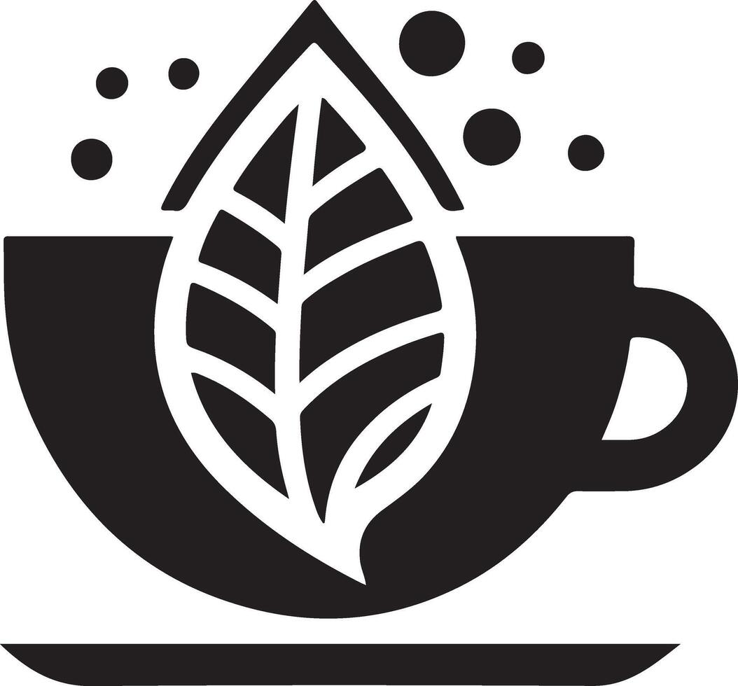 thé feuille vecteur icône logo silhouette, clipart, symbole, noir Couleur silhouette
