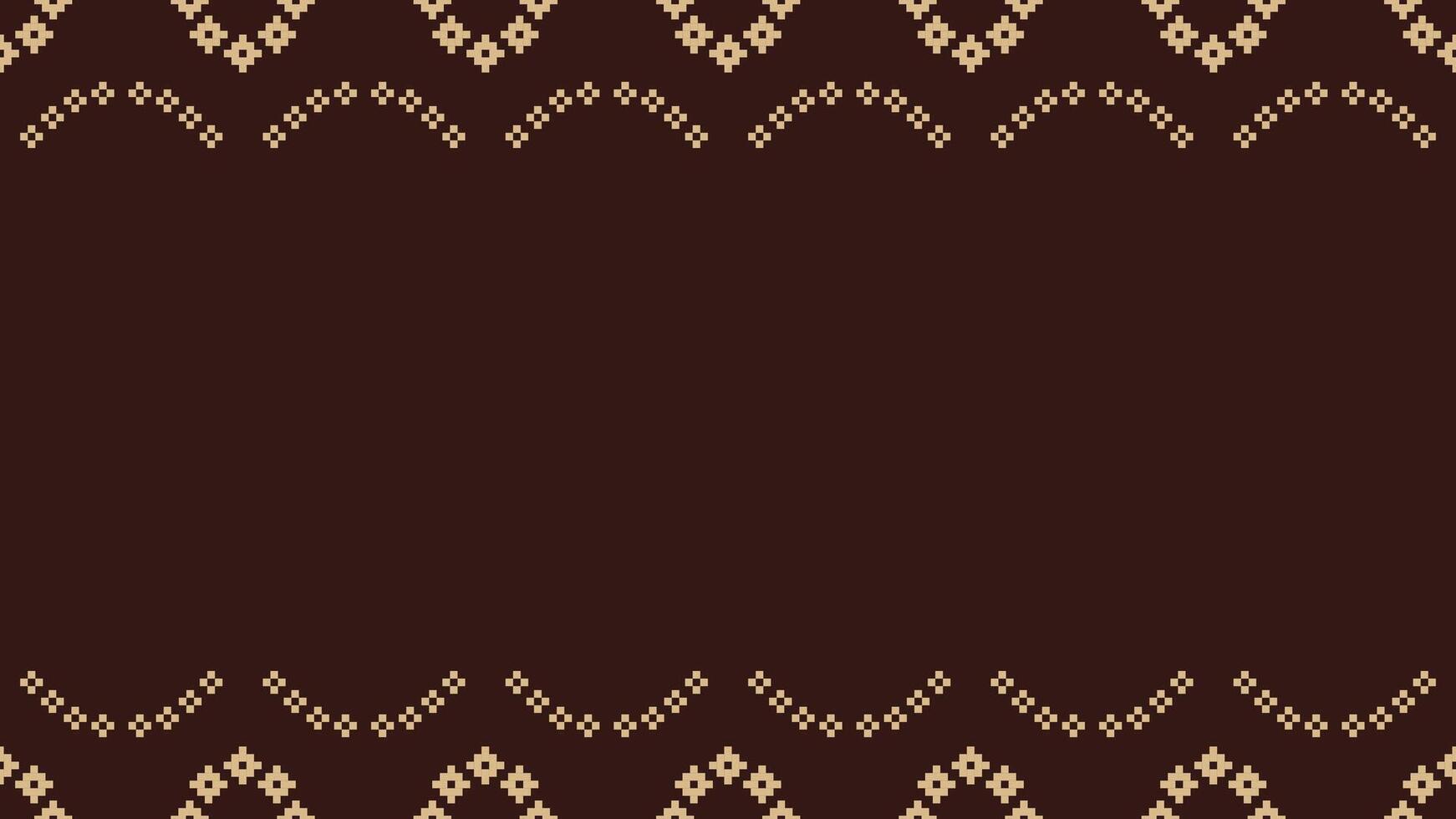 traditionnel ethnique motifs ikat géométrique en tissu modèle traverser point.ikat broderie ethnique Oriental pixel marron Contexte. abstrait, vecteur, illustration. texture, écharpe, décoration, papier peint. vecteur