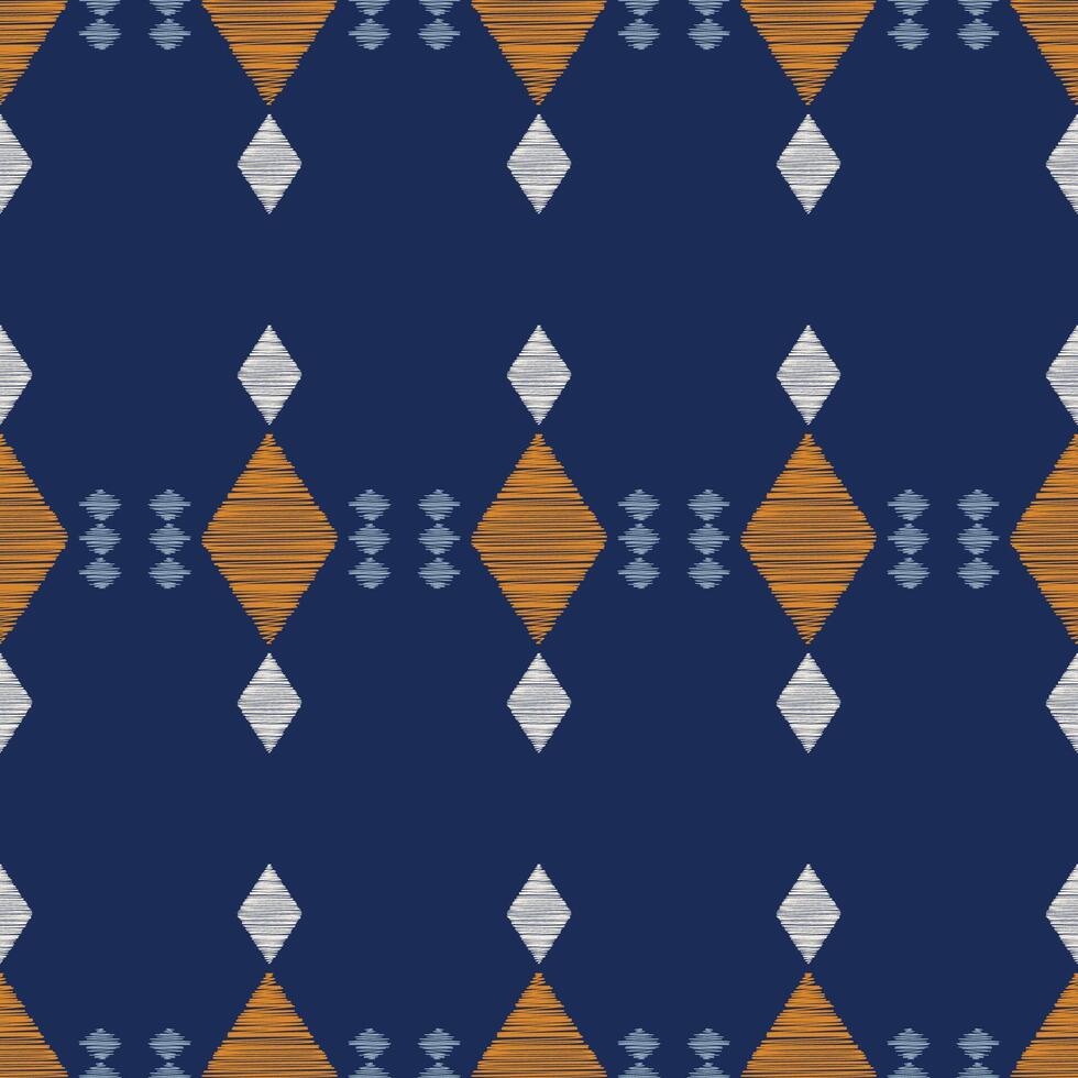 traditionnel ethnique ikat motif en tissu modèle géométrique style.africain ikat broderie ethnique Oriental modèle bleu Contexte fond d'écran. résumé, vecteur, illustration.texture, cadre, décoration. vecteur