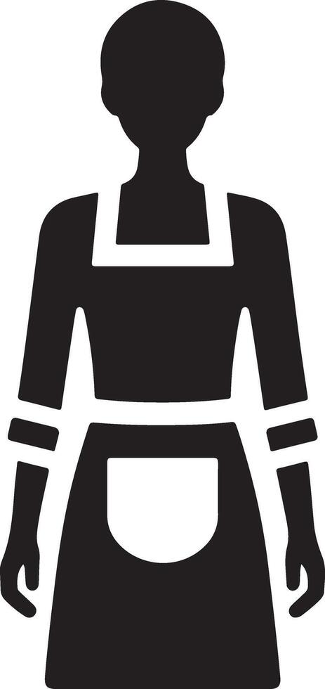 minimal femelle tablier vecteur icône silhouette, clipart, symbole, noir Couleur silhouette 9