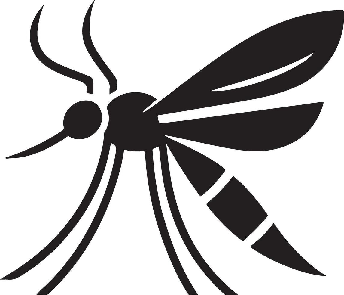 minimal moustique logo concept, clipart, symbole, noir Couleur silhouette, blanc Contexte 19 vecteur