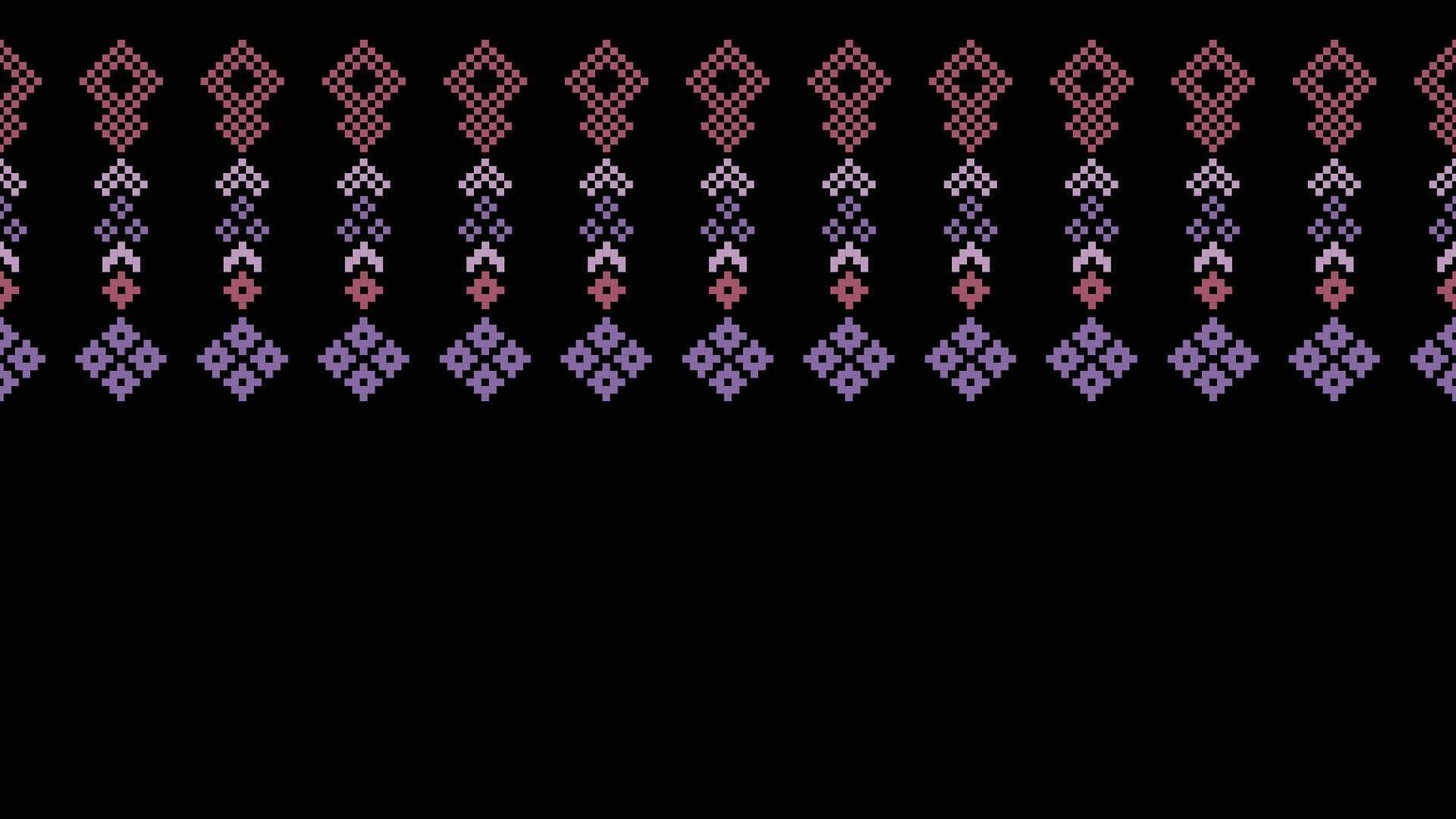 traditionnel ethnique motifs ikat géométrique en tissu modèle traverser point.ikat broderie ethnique Oriental pixel noir background.abstract, vecteur, illustration. texture, écharpe, décoration, papier peint. vecteur