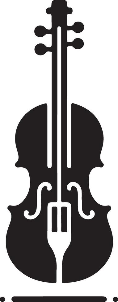 violon vecteur art icône, clipart, symbole, silhouette 3