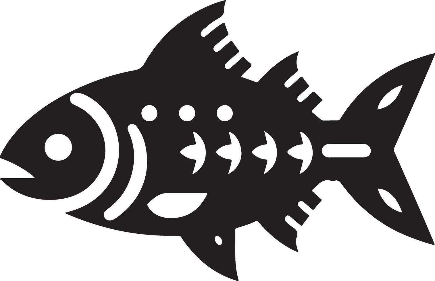 piranha poisson vecteur icône, clipart, symbole, plat illustration, noir Couleur silhouette 11