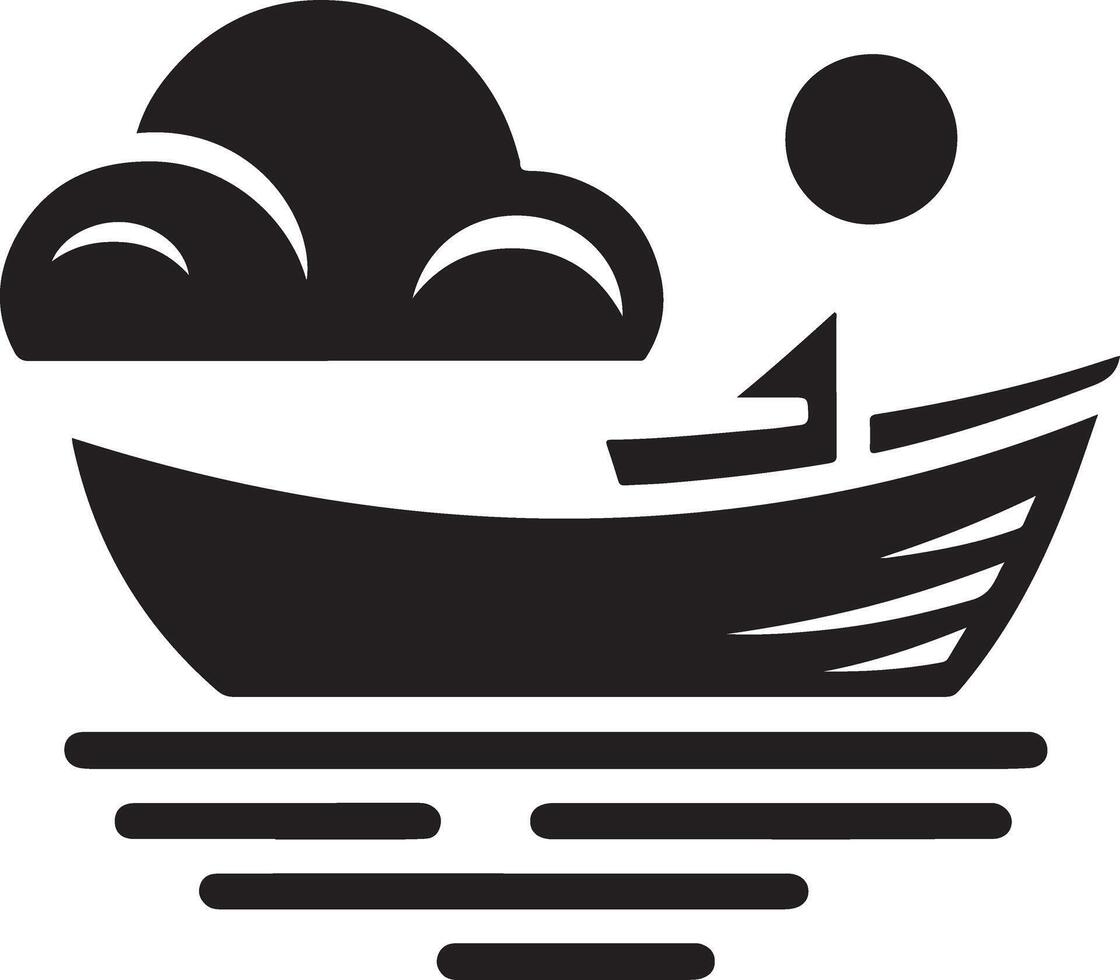 bateau vecteur logo concept icône, clipart, symbole, noir Couleur silhouette, blanc Contexte 20