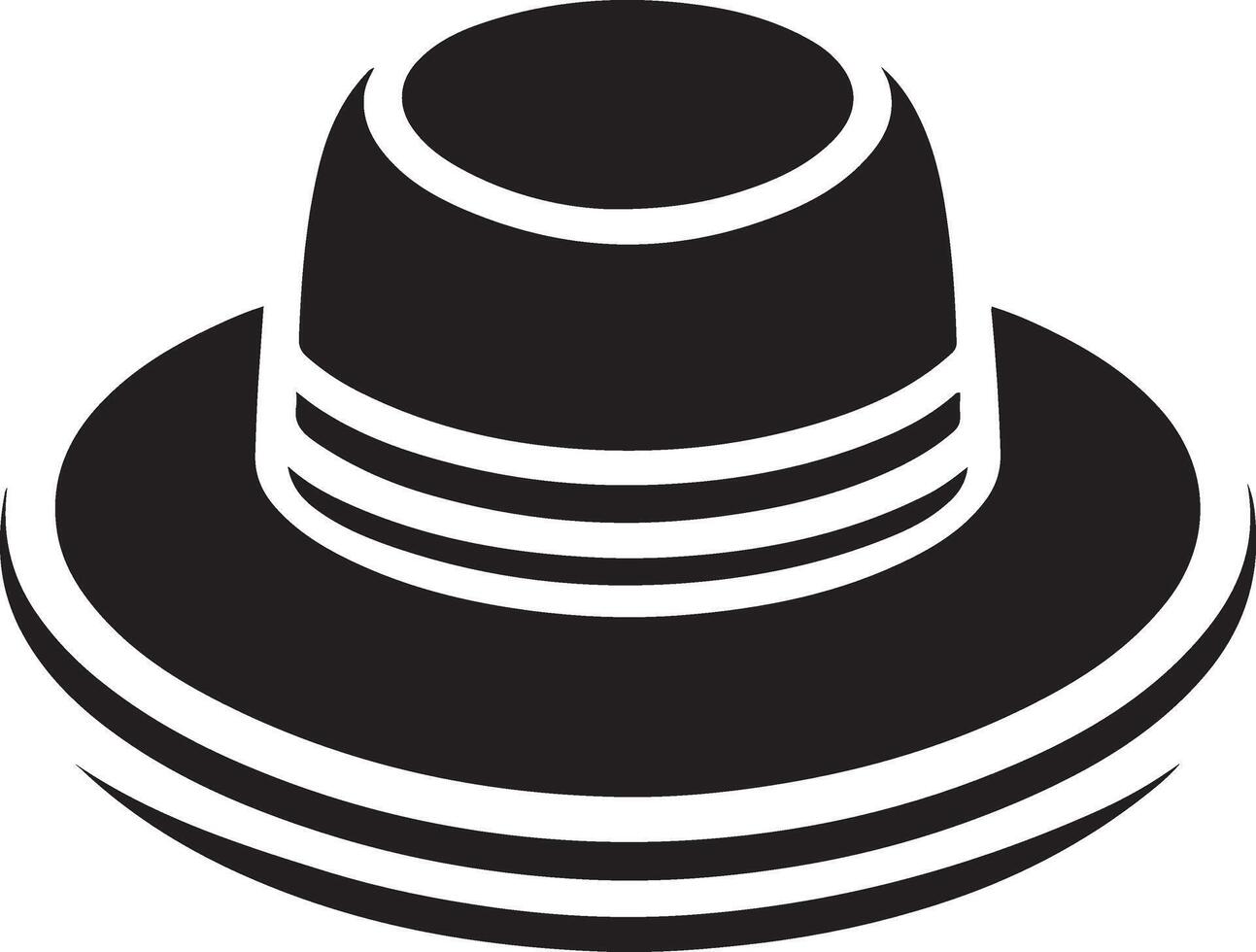 minimal rétro chapeau icône, clipart, symbole, noir Couleur silhouette 31 vecteur