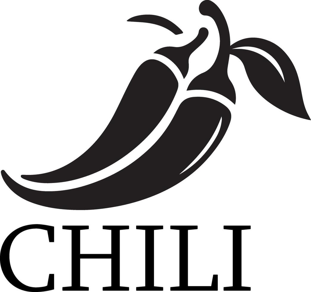minimal le Chili marque logo concept noir Couleur silhouette, blanc Contexte sept vecteur