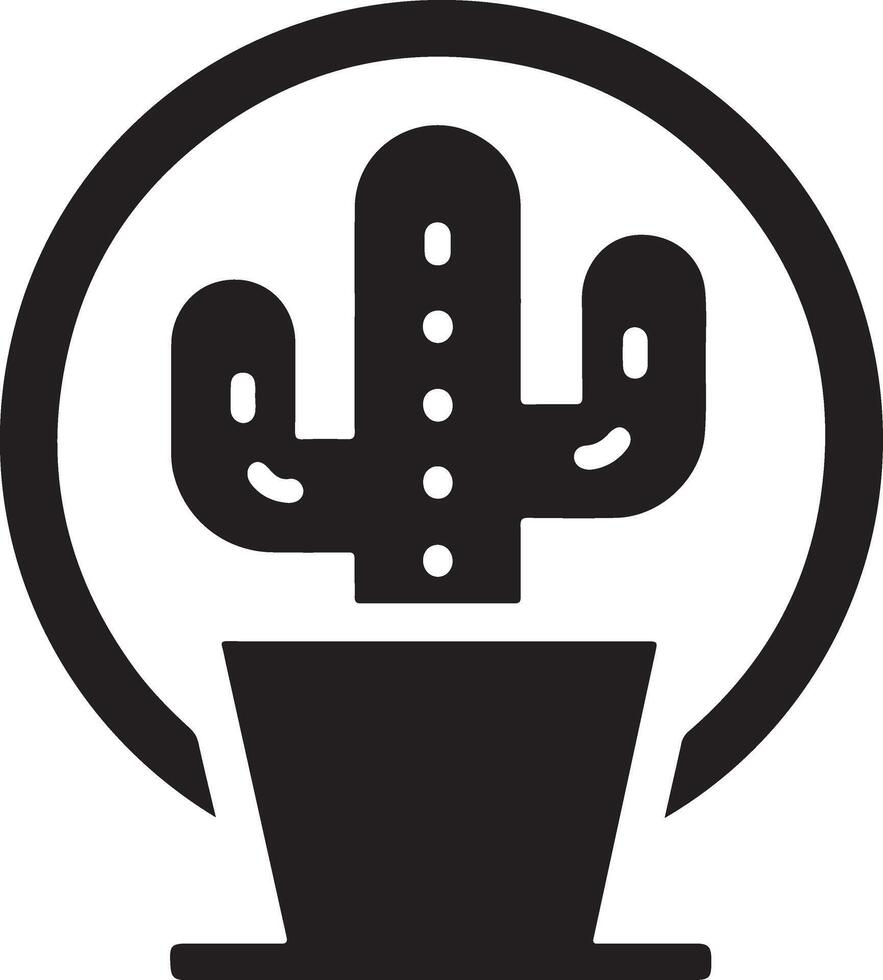 cactus plante icône vecteur clipart, symbole, noir Couleur silhouette, blanc Contexte 11