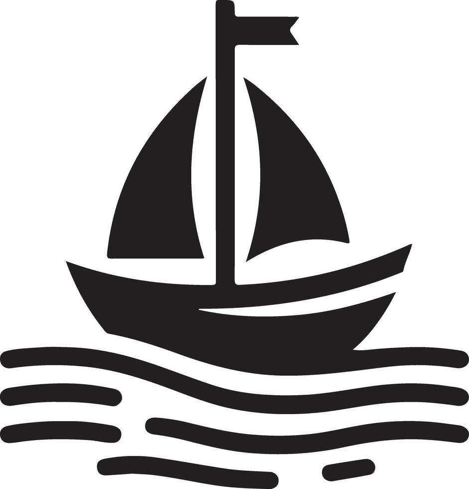 bateau vecteur logo concept icône, clipart, symbole, noir Couleur silhouette, blanc Contexte 17