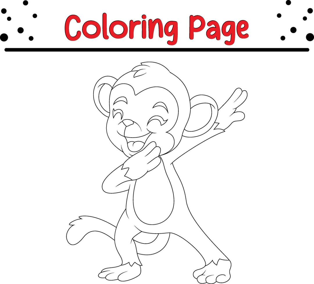 content singe agitant main coloration page pour des gamins vecteur