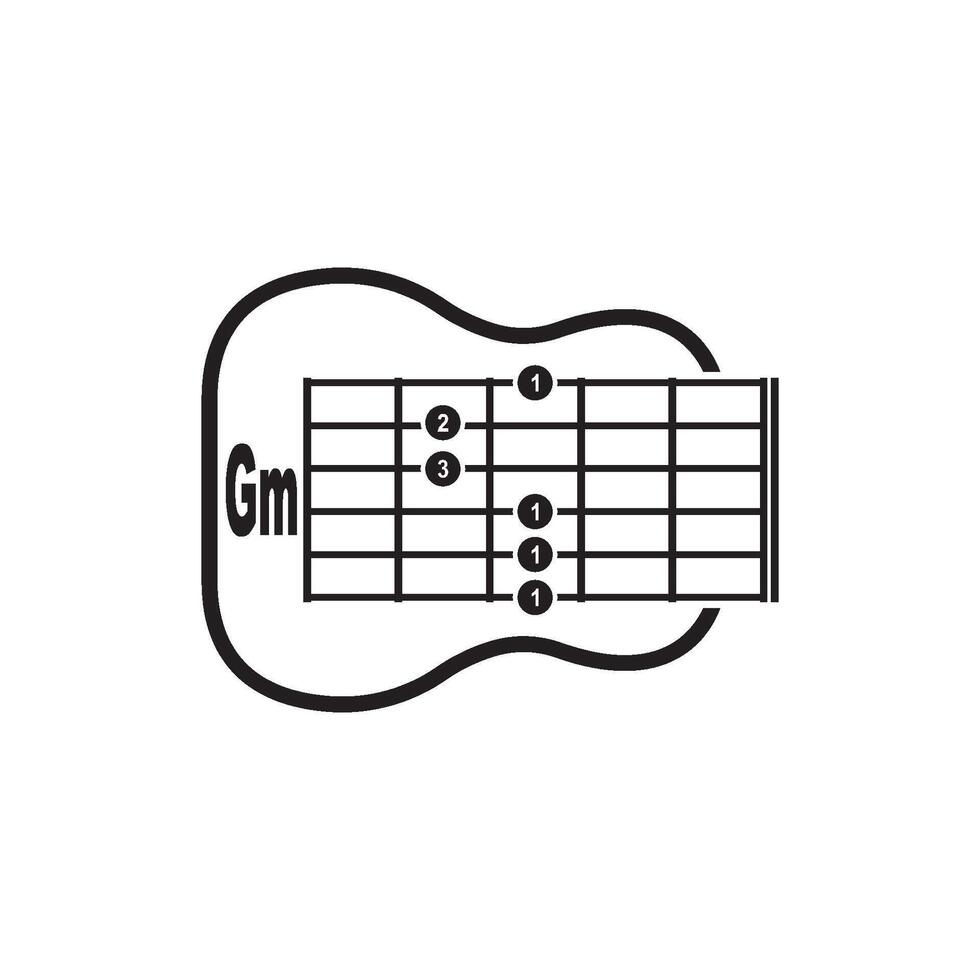 gm guitare accord icône. de base guitare accord vecteur illustration symbole conception