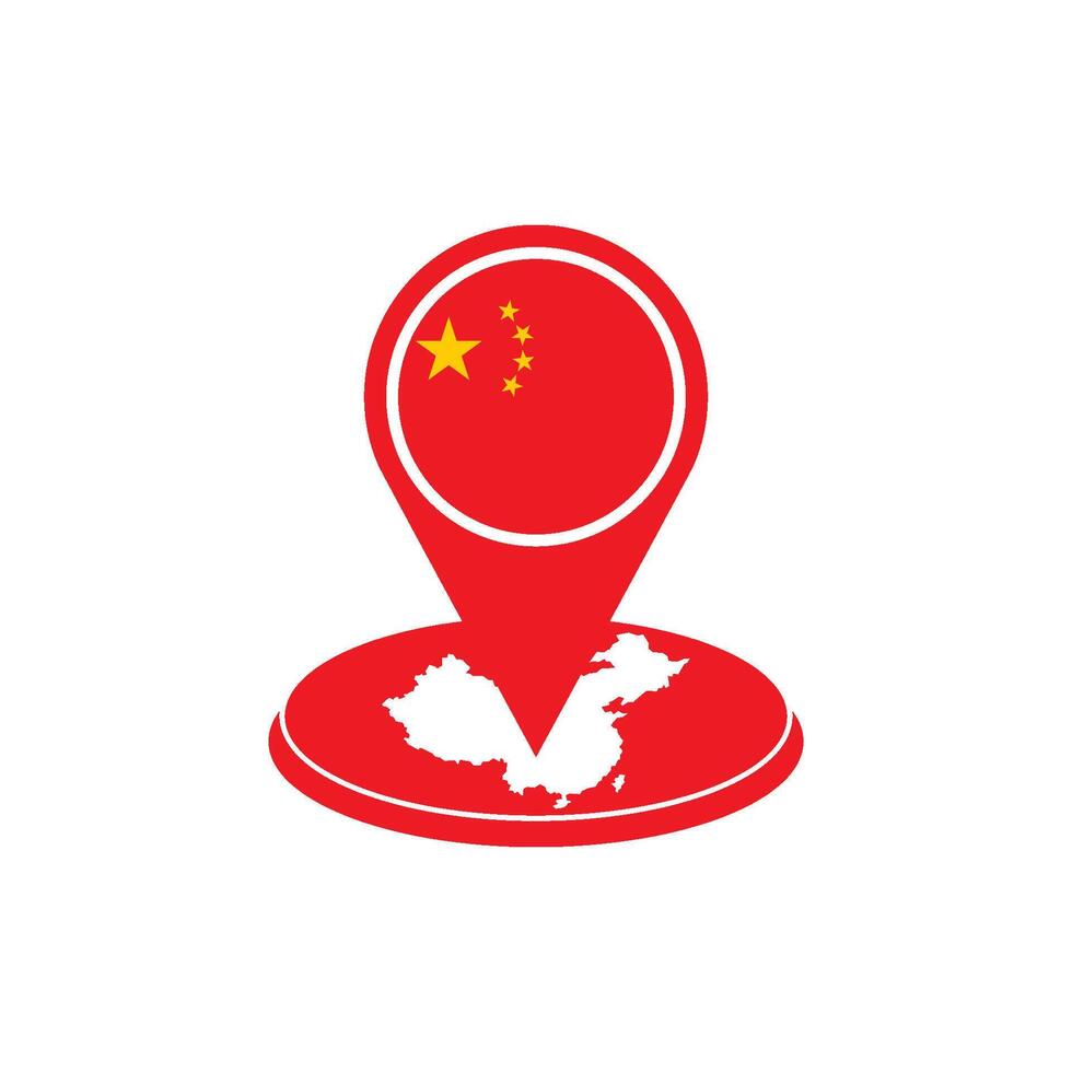 Chine carte icône vecteur illustration symbole conception