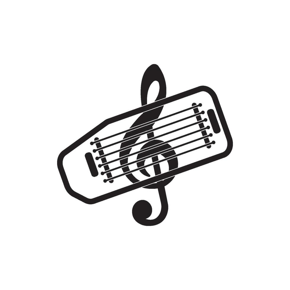 harpe icône, logo vecteur illustration conception modèle