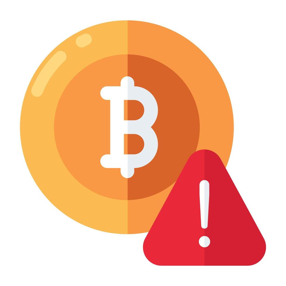 vecteur conception de bitcoin avertissement