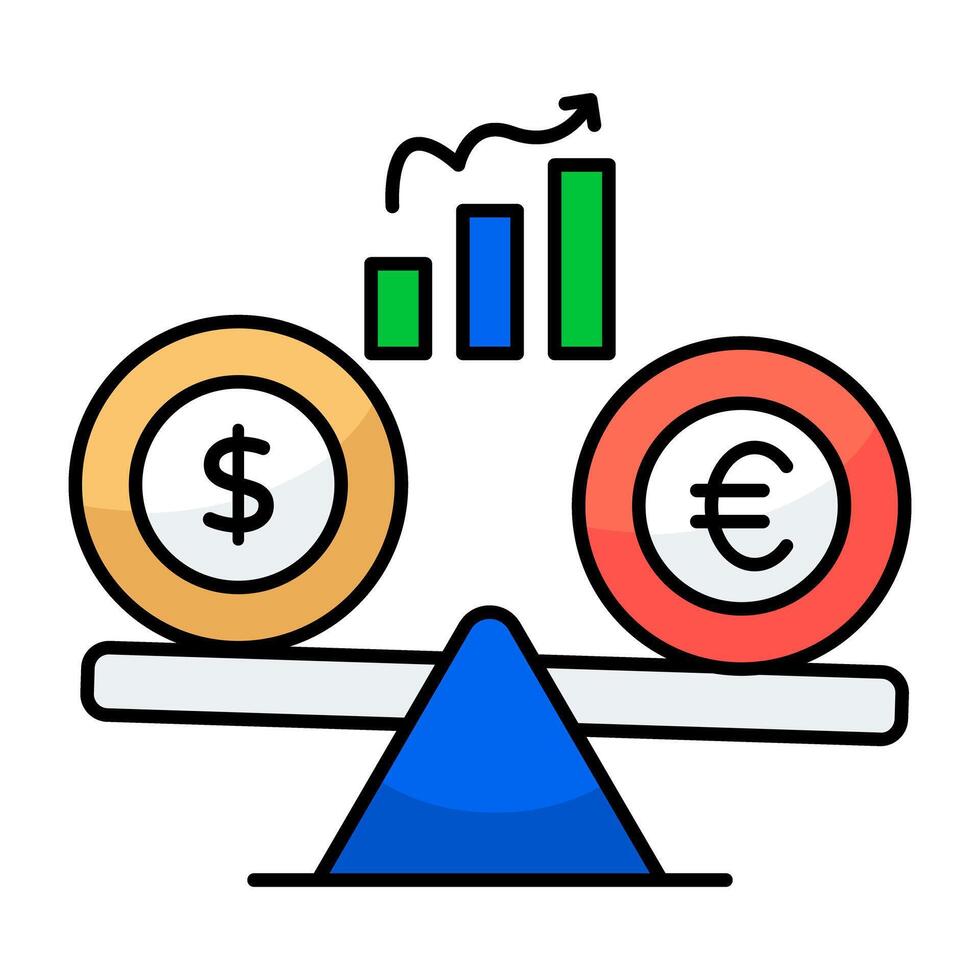 une plat icône conception de financier équilibre vecteur