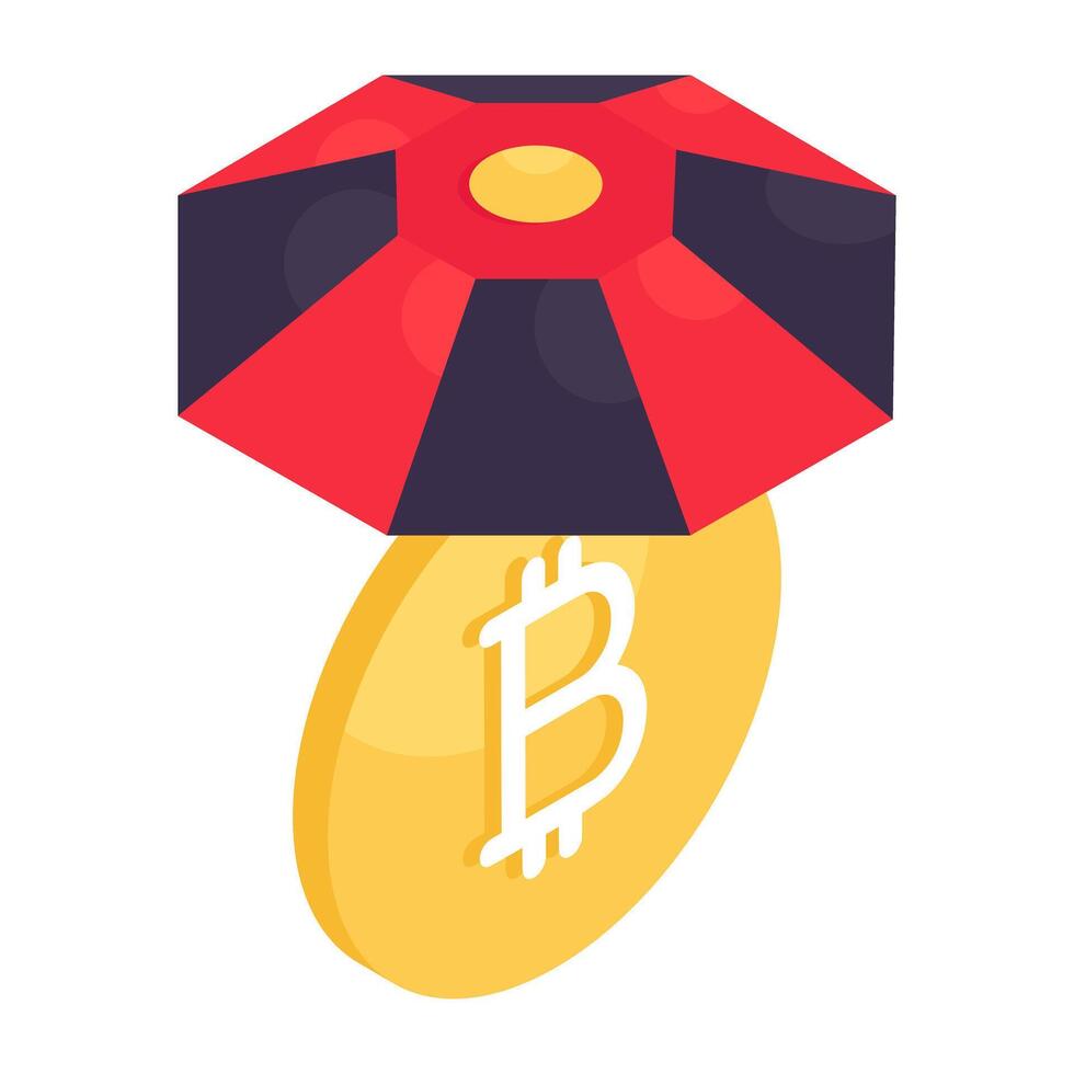 une Créatif conception icône de bitcoin Assurance vecteur