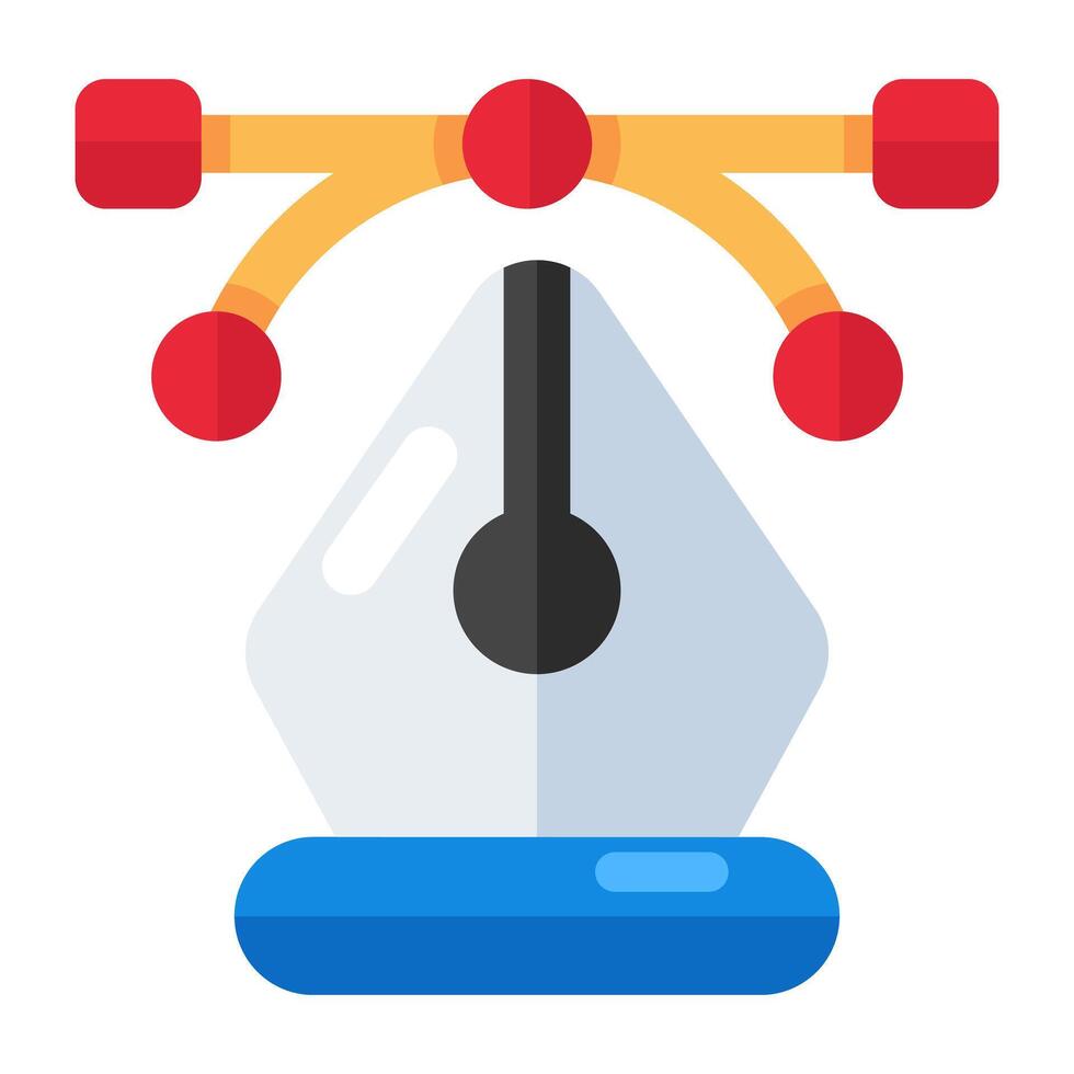 stylo avec nœuds, icône de l'outil Bézier vecteur