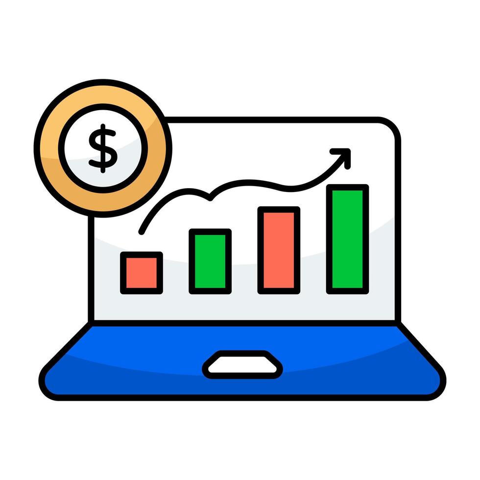 conceptuel plat conception icône de financier graphique vecteur