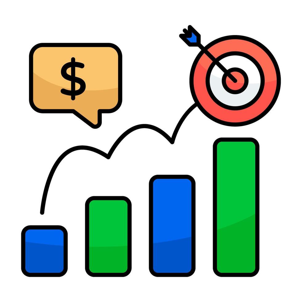 conceptuel plat conception icône de financier graphique vecteur