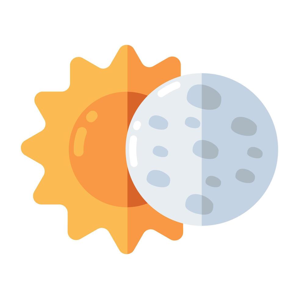 moderne conception icône de Soleil avec lune, planètes vecteur