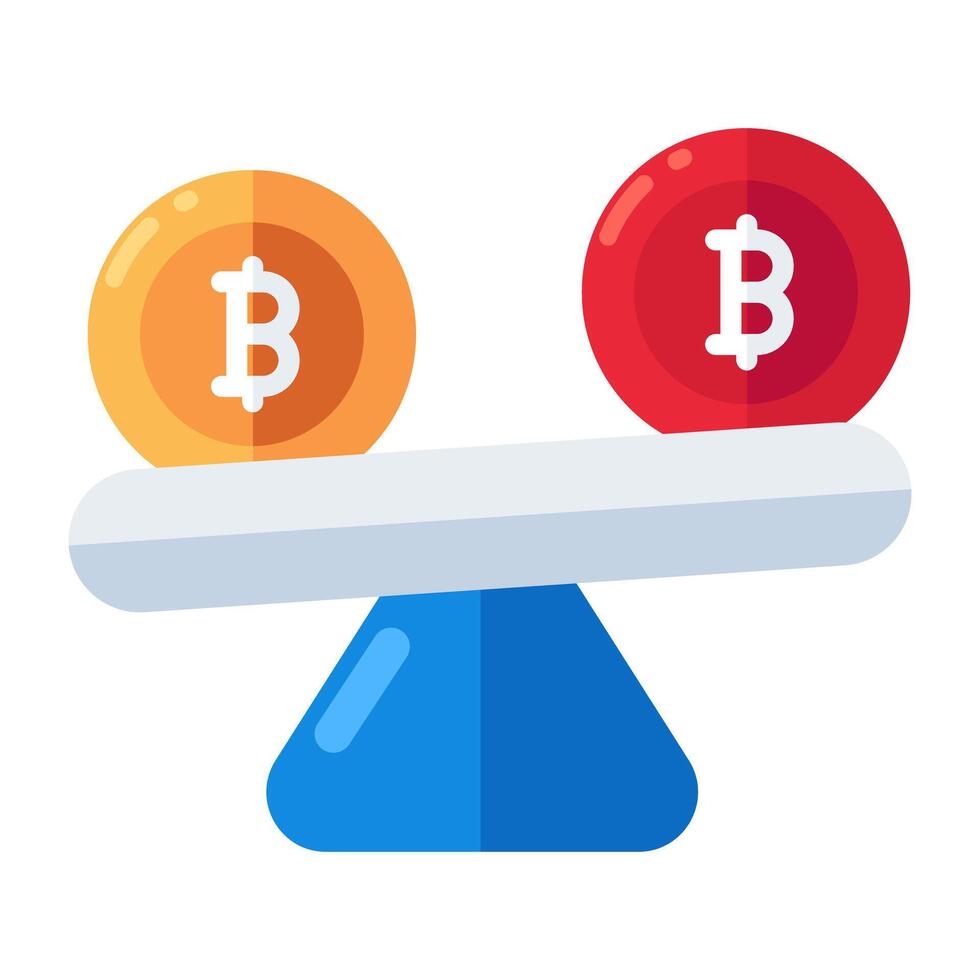 parfait conception icône de bitcoin contre bitcoin vecteur