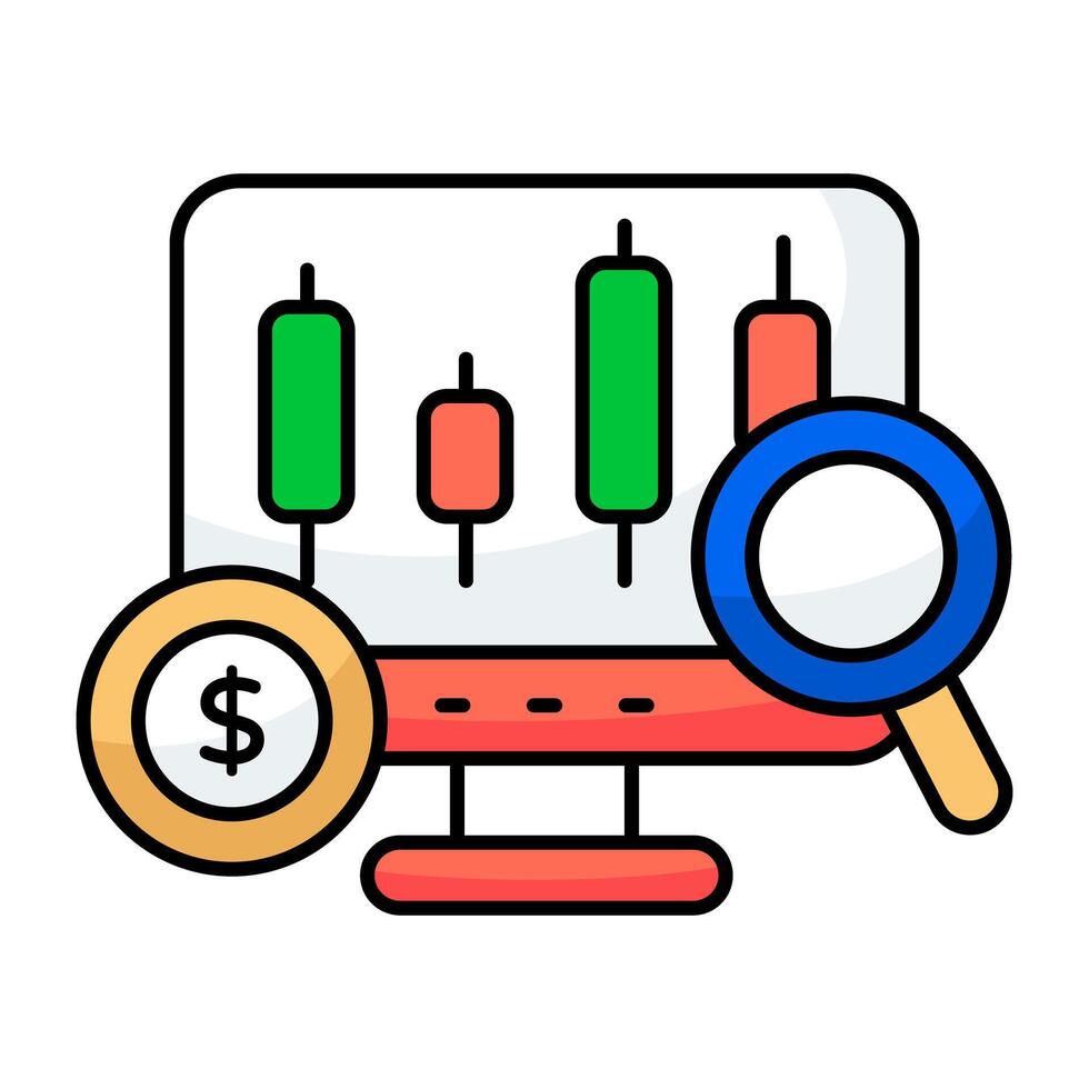 conceptuel plat conception icône de financier graphique vecteur