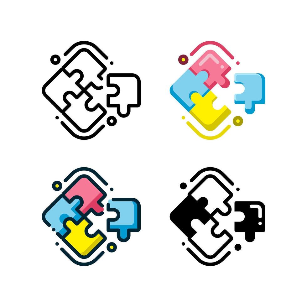 le puzzle icône est représentée par une Jeu de pièces vecteur