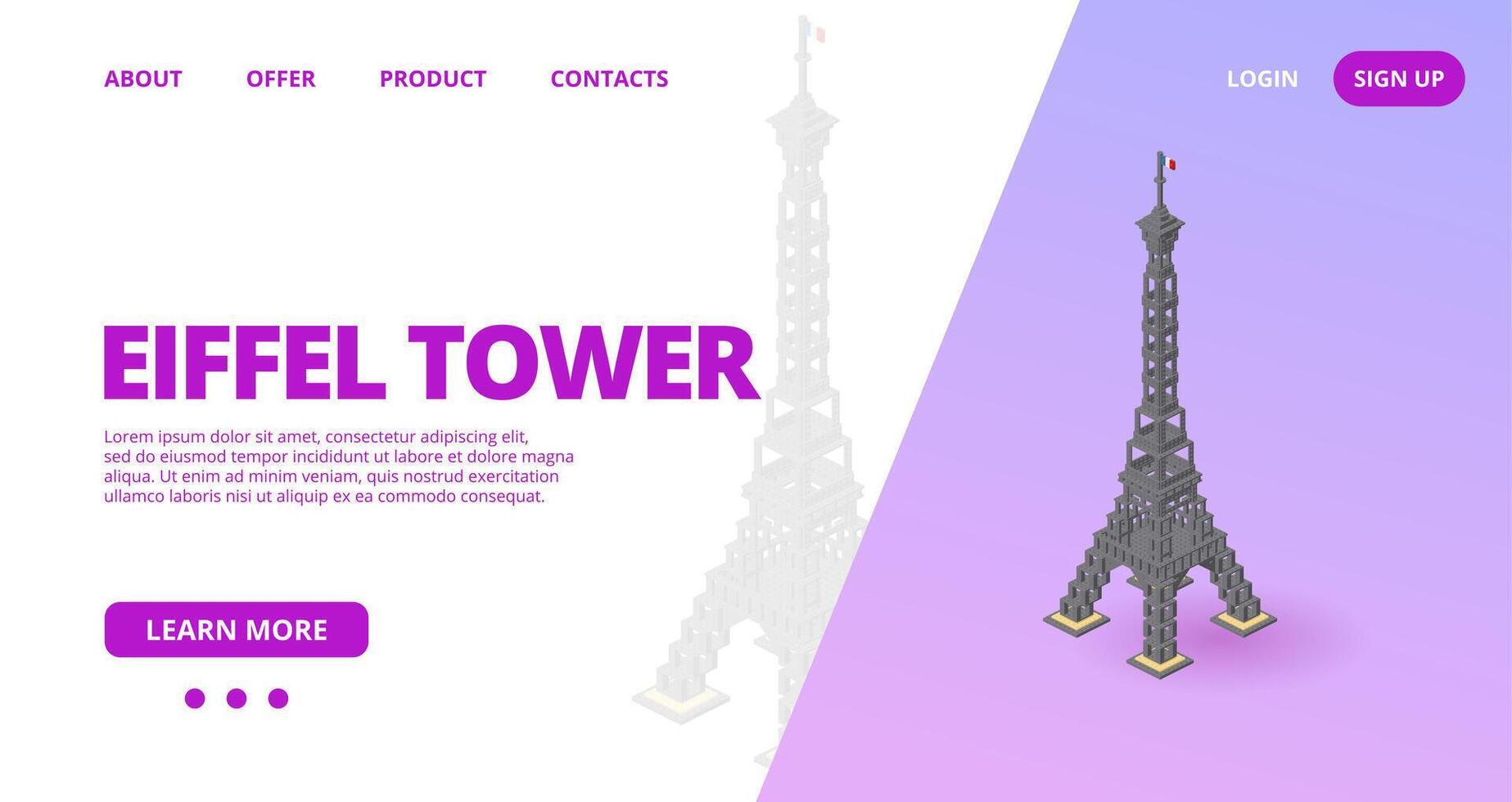 la toile modèle avec une Eiffel la tour. vecteur