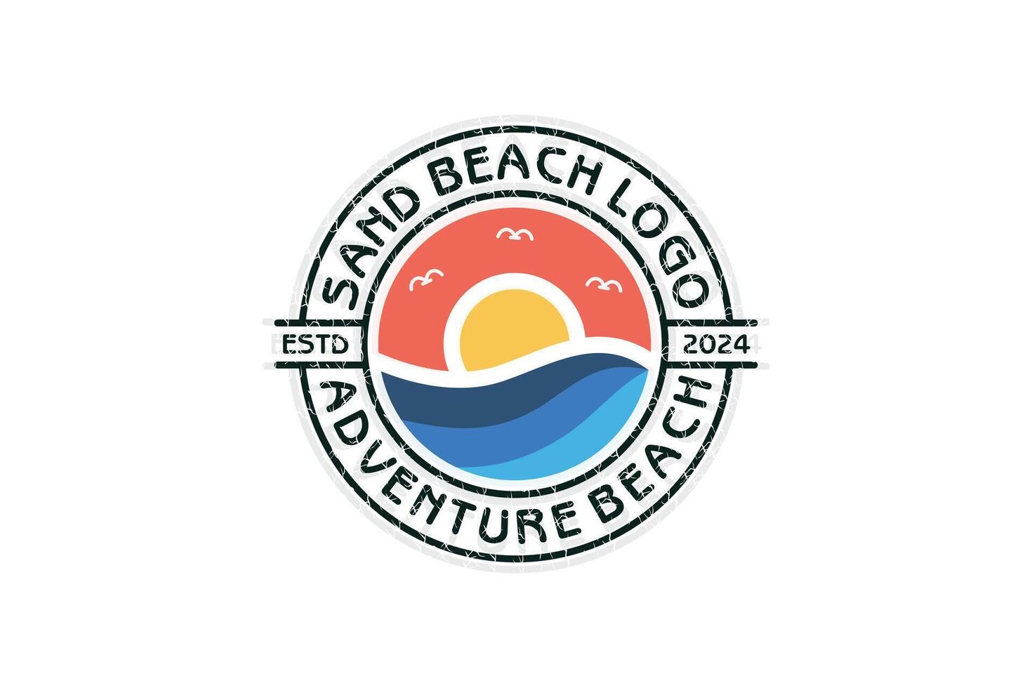 aventure plage logo conception Créatif unique concept vecteur