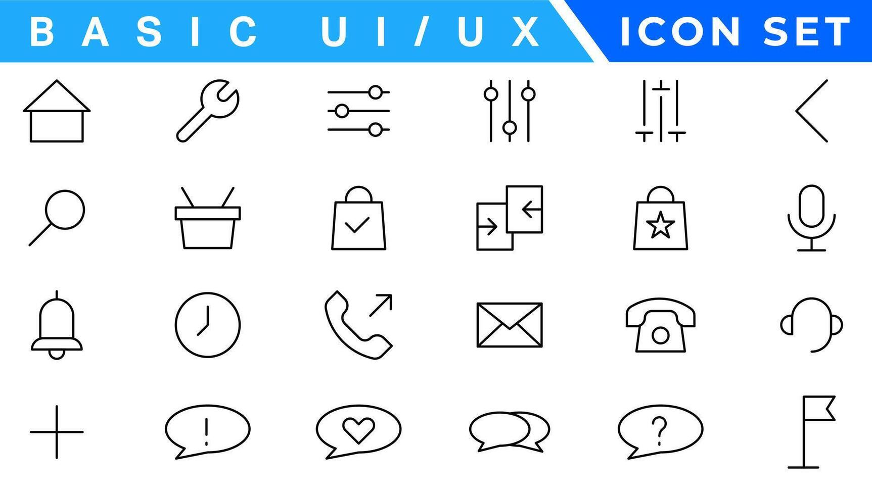 ui et ux icône ensemble, utilisateur interface icône ensemble collection. vecteur