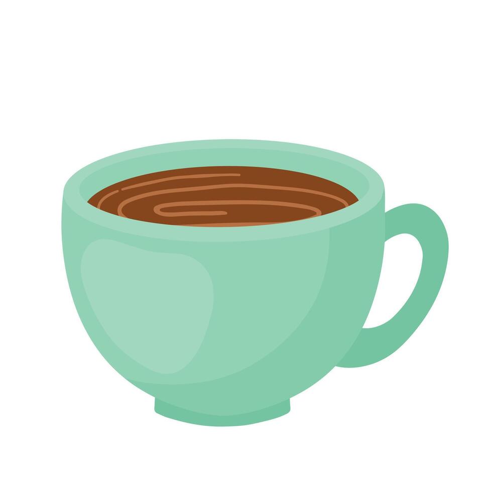 vert tasse avec chaud café ou Chocolat boisson et boisson vecteur illustration