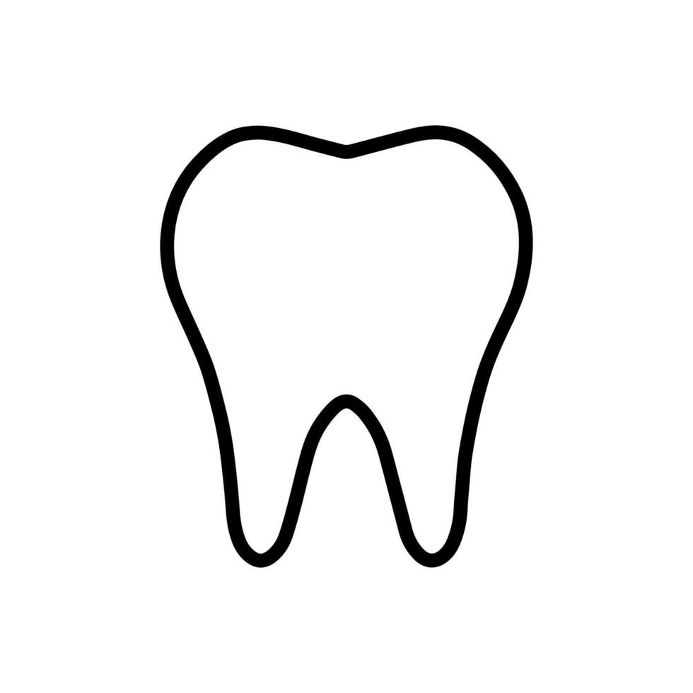 dent ligne art icône dentiste vecteur signe symbole vecteur illustration