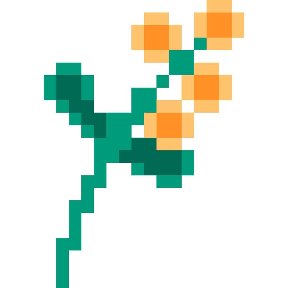 fleur dessin animé icône dans pixel style vecteur