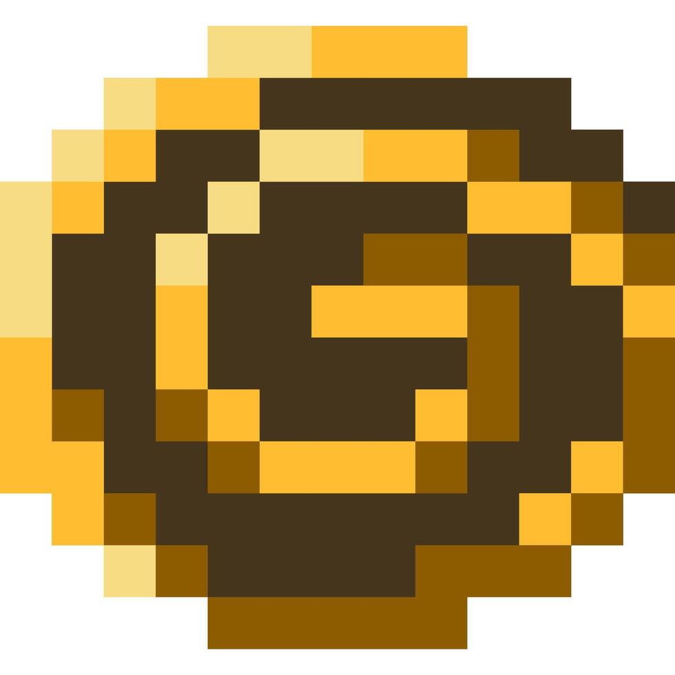 biscuit dessin animé icône dans pixel style vecteur