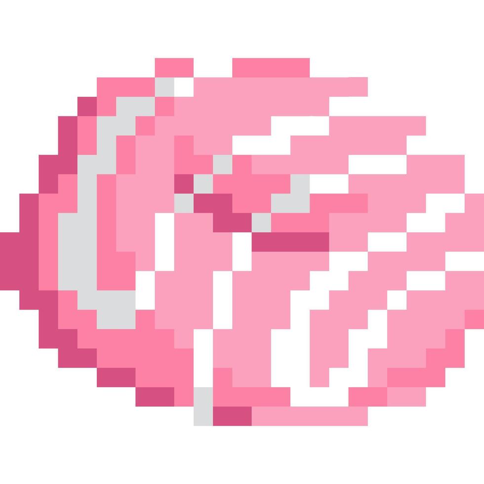 Donut dessin animé icône dans pixel style vecteur