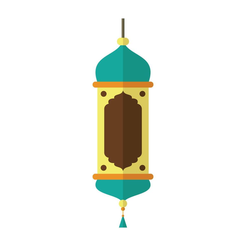 Ramadan lampe plat coloré style. vieux est vacances lampe vecteur illustration.