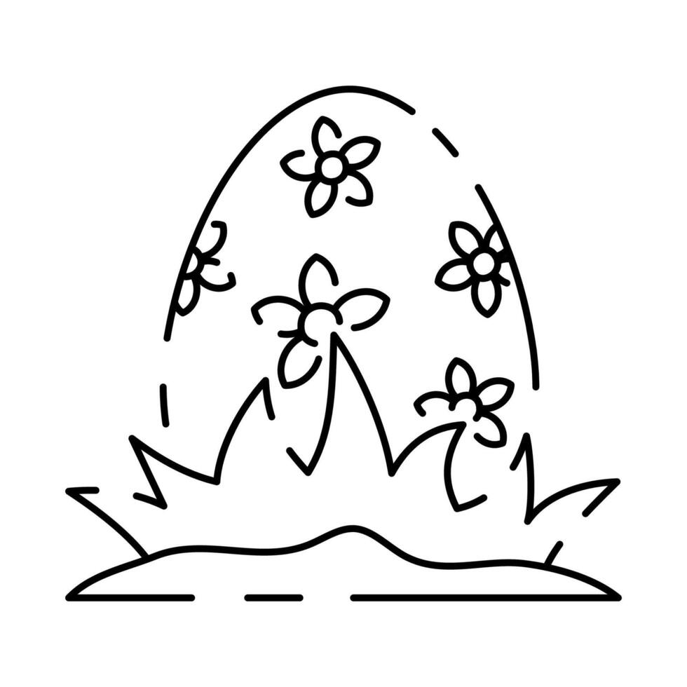 content Pâques ligne icône. vecteur vacances signe œuf, oiseau et lapin ou fleur printemps.