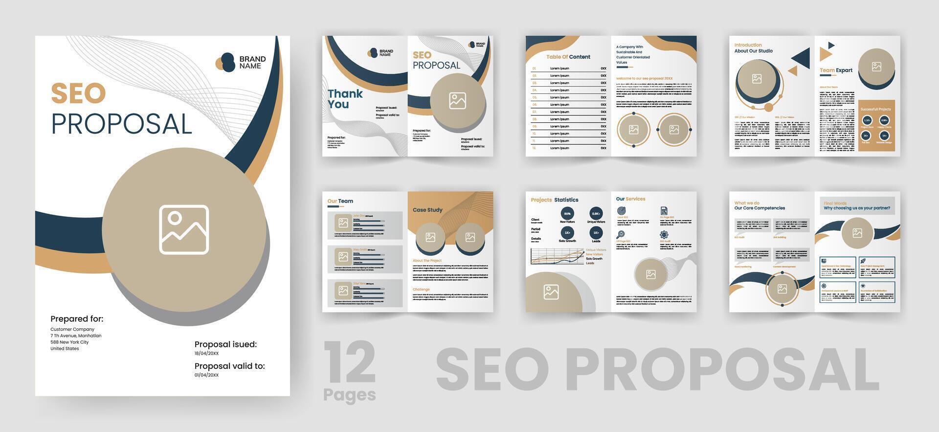 seo commercialisation proposition brochure modèle pour la toile conception affaires vecteur