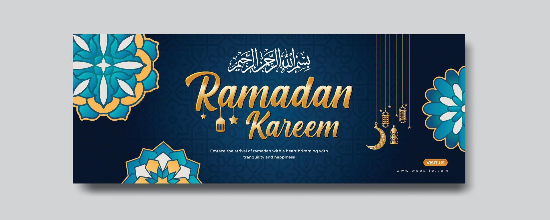 Ramadan karim salutations élégant social médias bannière conception modèle vecteur