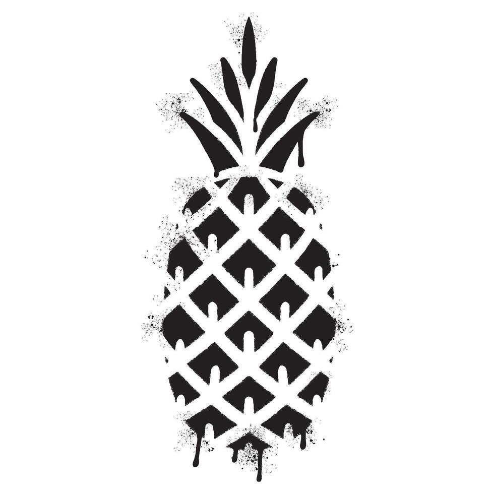 vaporisateur peint ananas icône pulvérisé isolé avec une blanc Contexte. vecteur