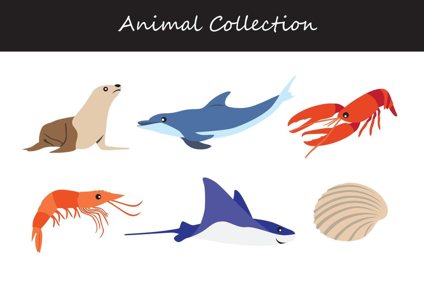 animaux collection isolé sur blanc Contexte. plat style vecteur illustration.