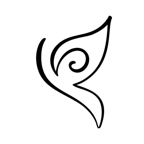 Logo de calligraphie dessiné à la main du papillon. Concept cosmétique beauté. Élément de vecteur d&#39;écologie. Illustration icône eco design pour mariage et vacances, carte de voeux
