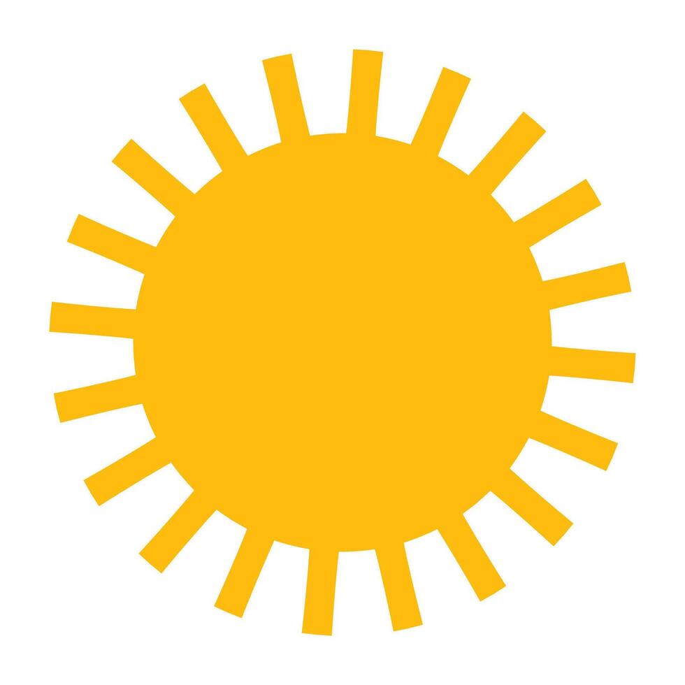 silhouette géométrique forme de Soleil ou étoile avec des rayons dans plat style, Facile minimaliste temps icône vecteur