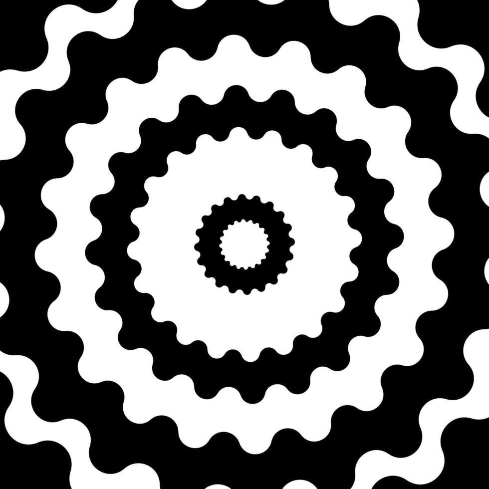 noir et blanc abstrait Contexte avec lisse et doux ondulé optique illusion effets et lignes, surréaliste Contexte pour La publicité ou social médias poste. vecteur