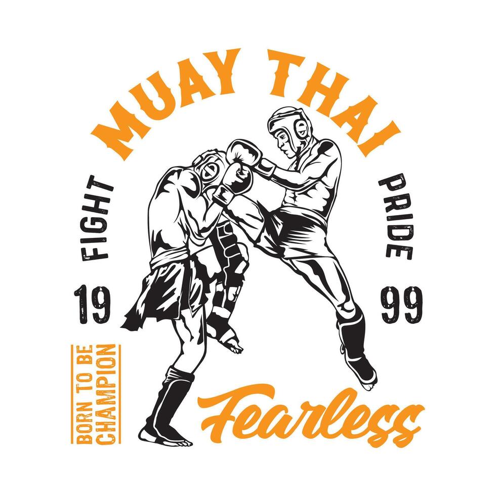 thaïlandais boxe martial art vecteur illustration, parfait pour t chemise conception